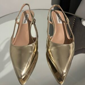 Steve Madden Metallic Gold Pointed Kitten Heels